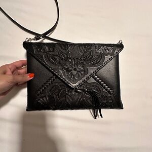 Handcrafted black crossbody